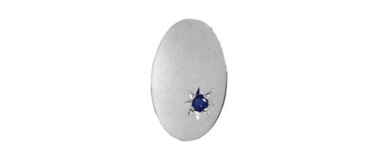 Tie Pin Sterling Silver Blue Sapphire Oval Tie Tack
