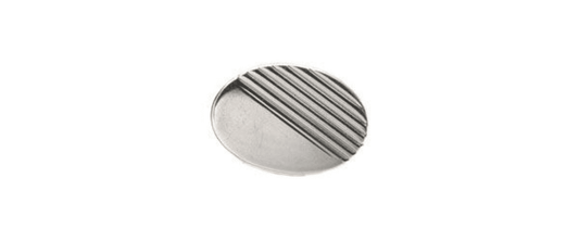 Tie Pin Sterling Silver Oval Half Lined Design Tie Tac