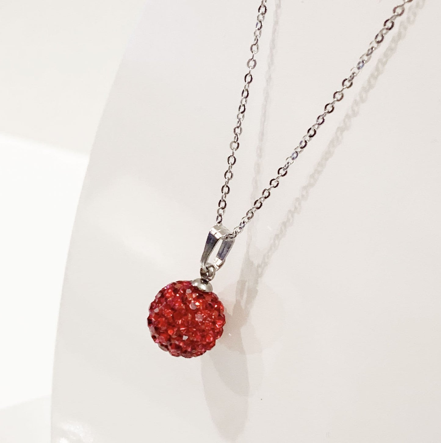 Tresor Paris 10 mm Red Bon Bon Round Necklace Pendant