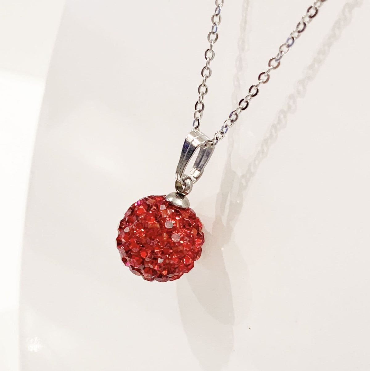Tresor Paris 10 mm Red Bon Bon Round Necklace Pendant