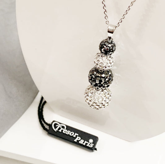 Tresor Paris White and Grey Necklace Pendant