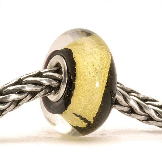 Trollbeads Black Gold Glass Bead TGLBE-20050