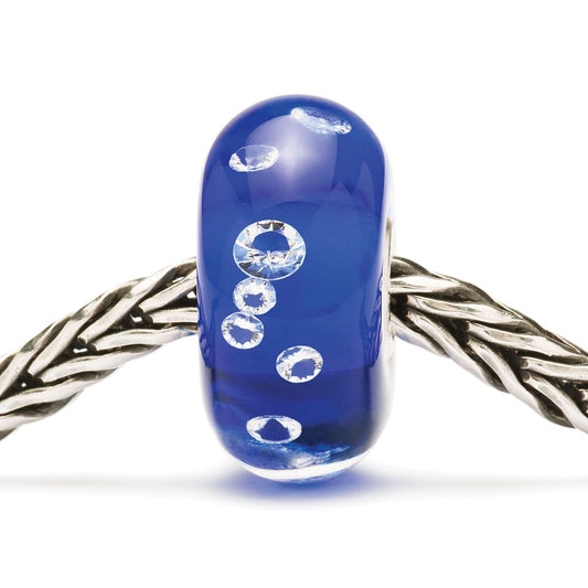 Trollbeads Blue Diamond Bead Glass Bead TGLBE-00027