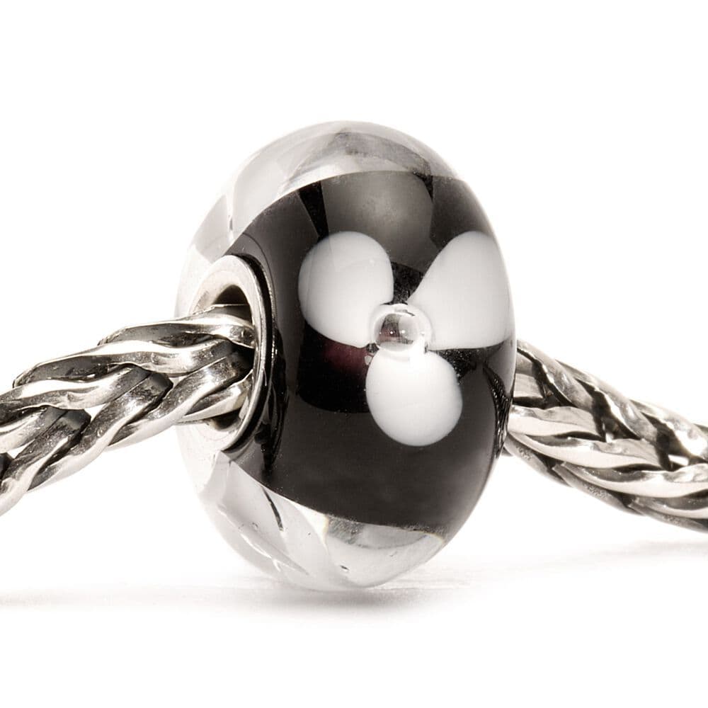 Trollbeads Glass Bead White Flower TGLBE-10232