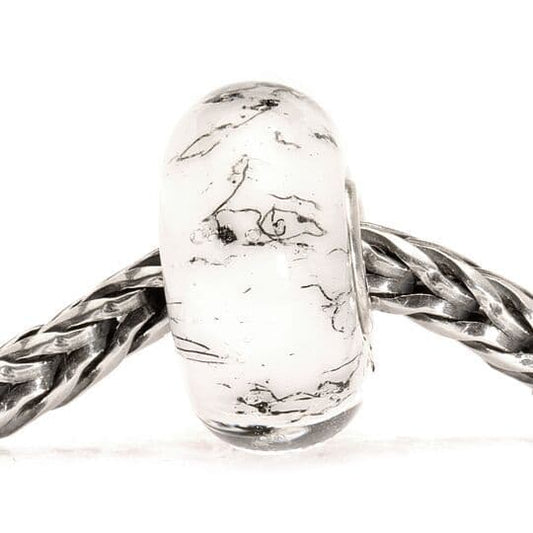 Trollbeads White Steel Glass Bead TGLBE-10233