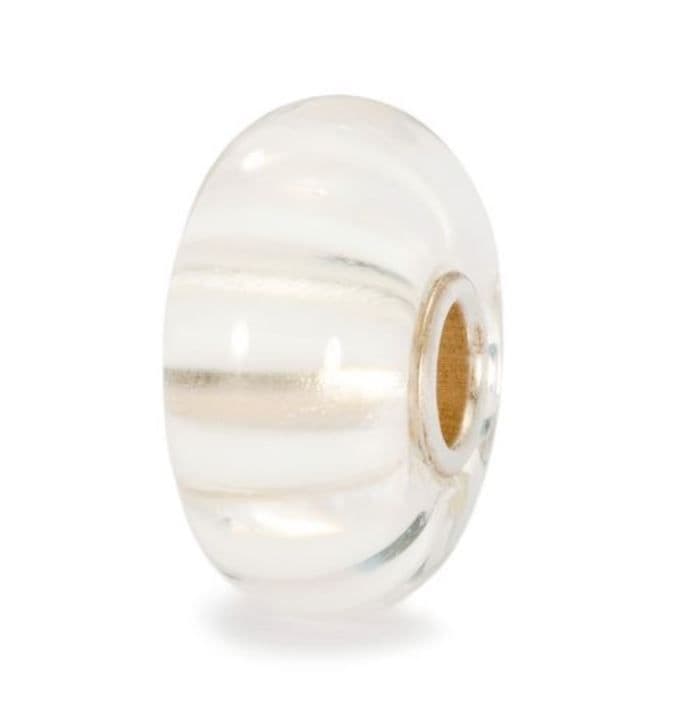 Trollbeads White Stripe Glass Bead TGLBE-10091