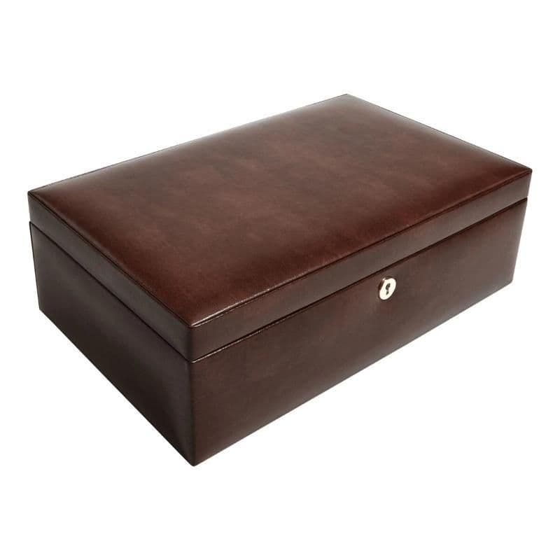 71213 Dulwich Designs Large Watch Box Holder Brown Leather For 10 Watches