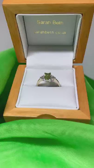 peridot and diamond dress cocktail ring