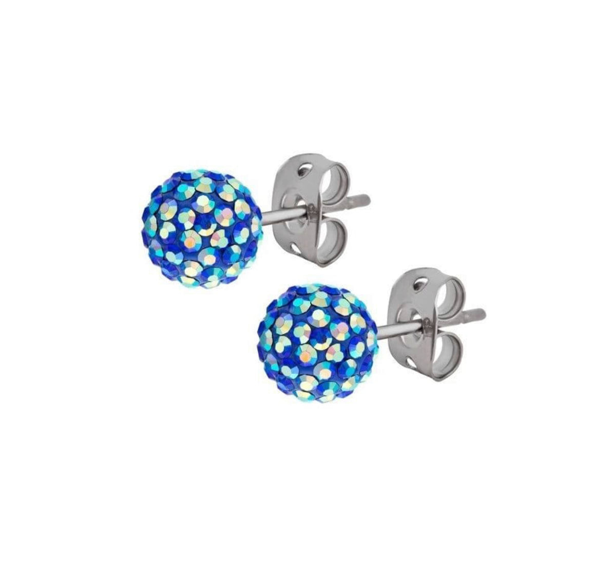 Tresor Paris Iridescent Blue Bon Bon Titanium Stud Earrings
