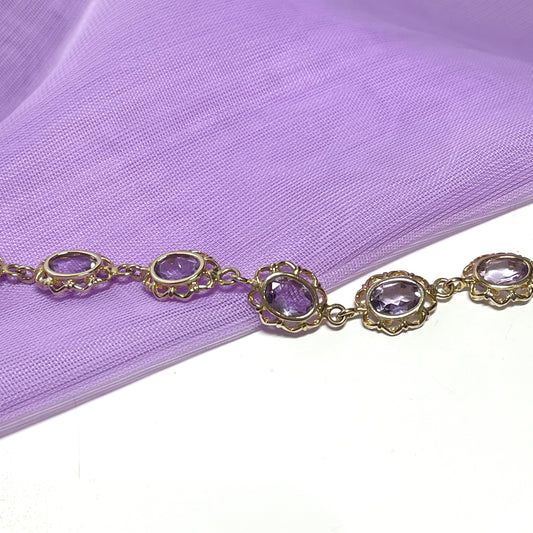Amethyst yellow gold bracelet