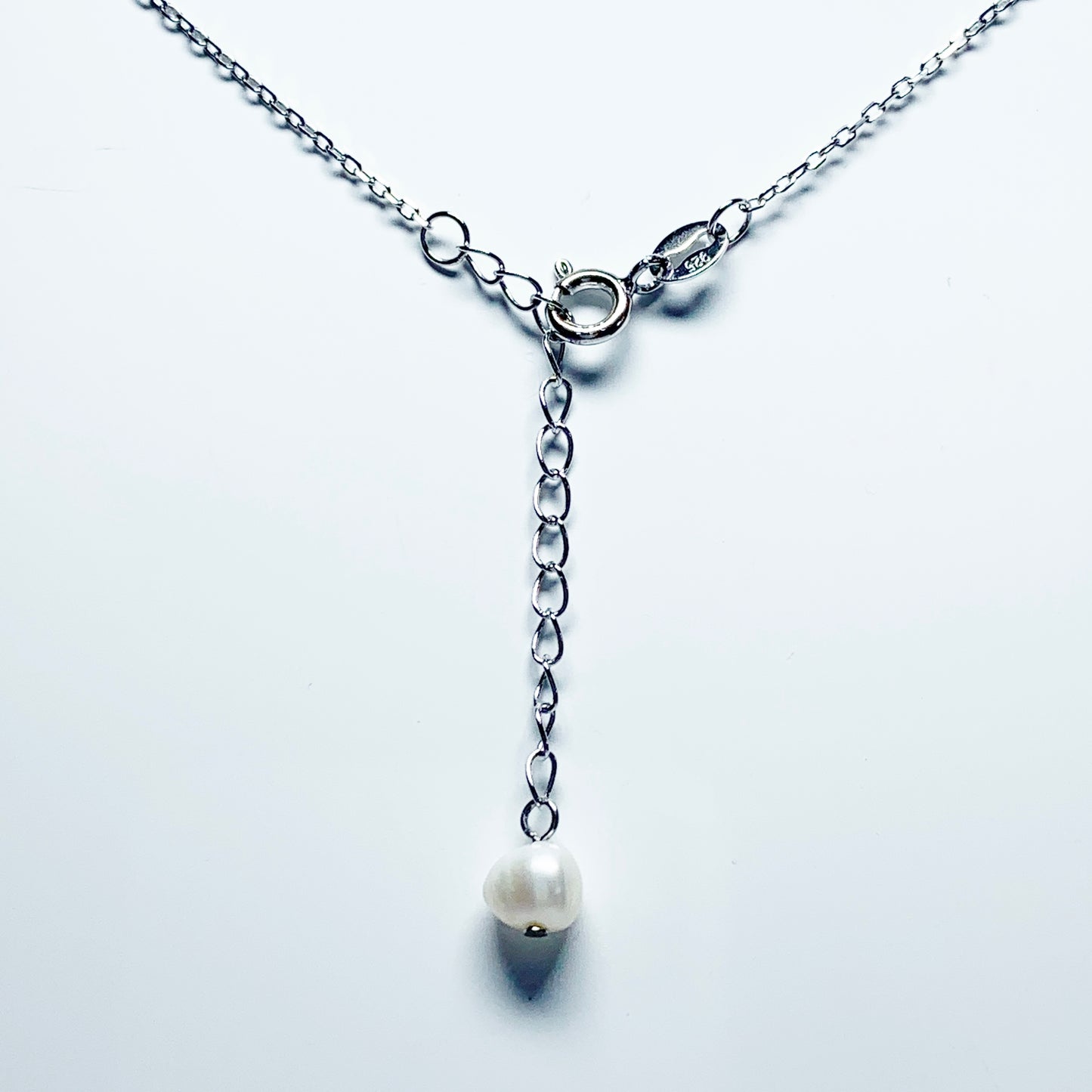 Angle Wing Cubic Zirconia and Fresh Water Pearl Necklace Pendant