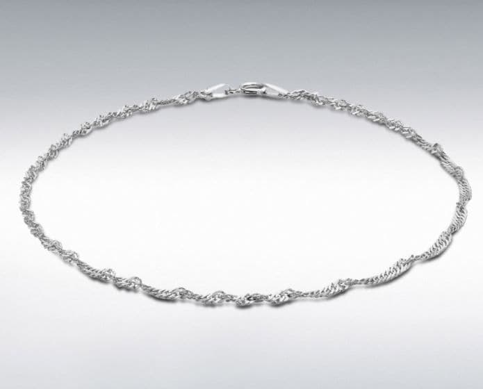 Anklet Singapore link or twisted link ladies sterling silver ankle chain