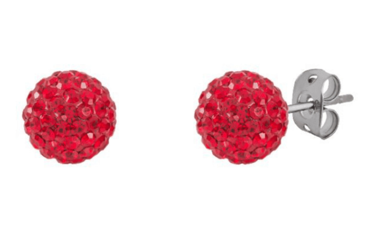 Tresor Paris Red Bon Bon Titanium Stud Earrings