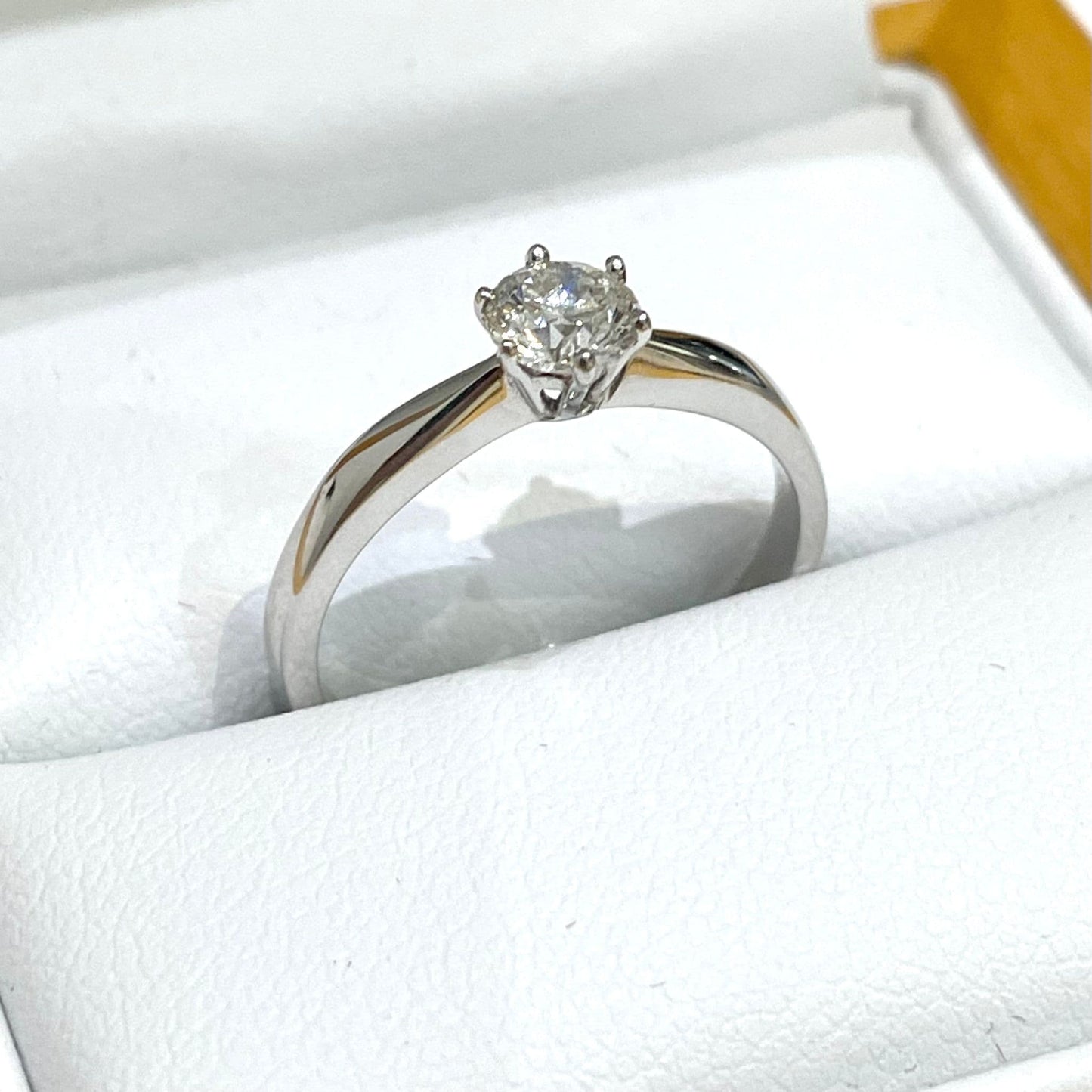 Certified Diamond Solitaire Single Stone White Gold Diamond Engagement Ring 40 points