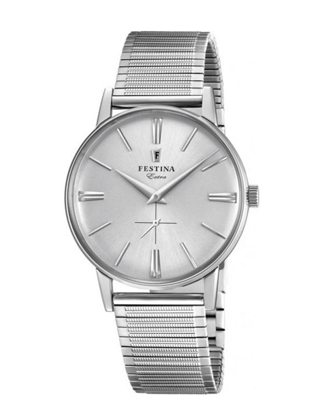 F20250/1 Festina men's round expanding bracelet watch silver dial