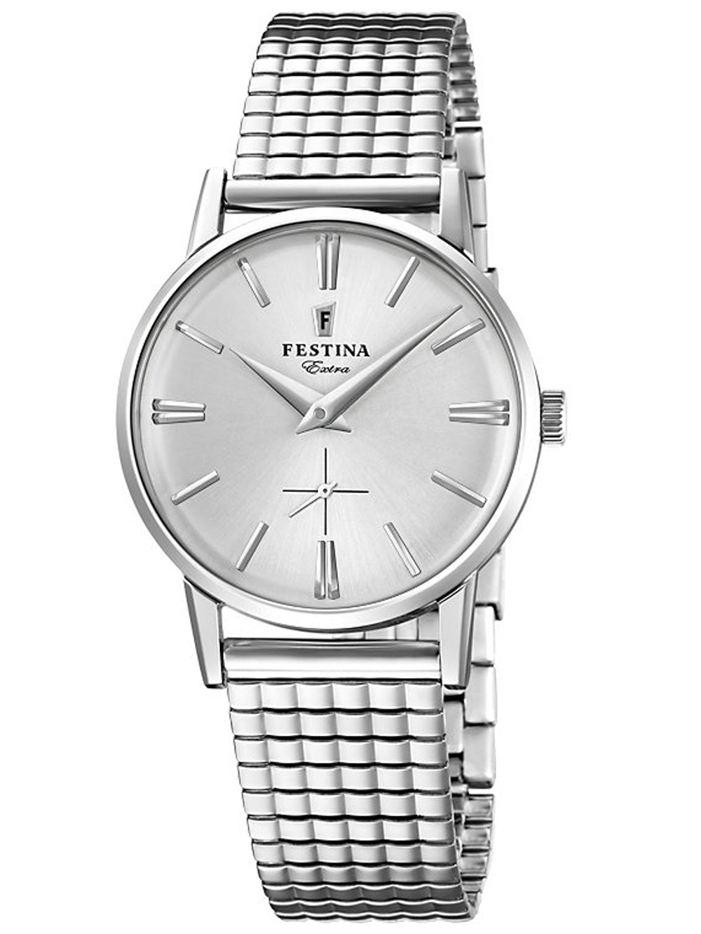 F20256/1 Festina ladies round expanding bracelet watch silver dial