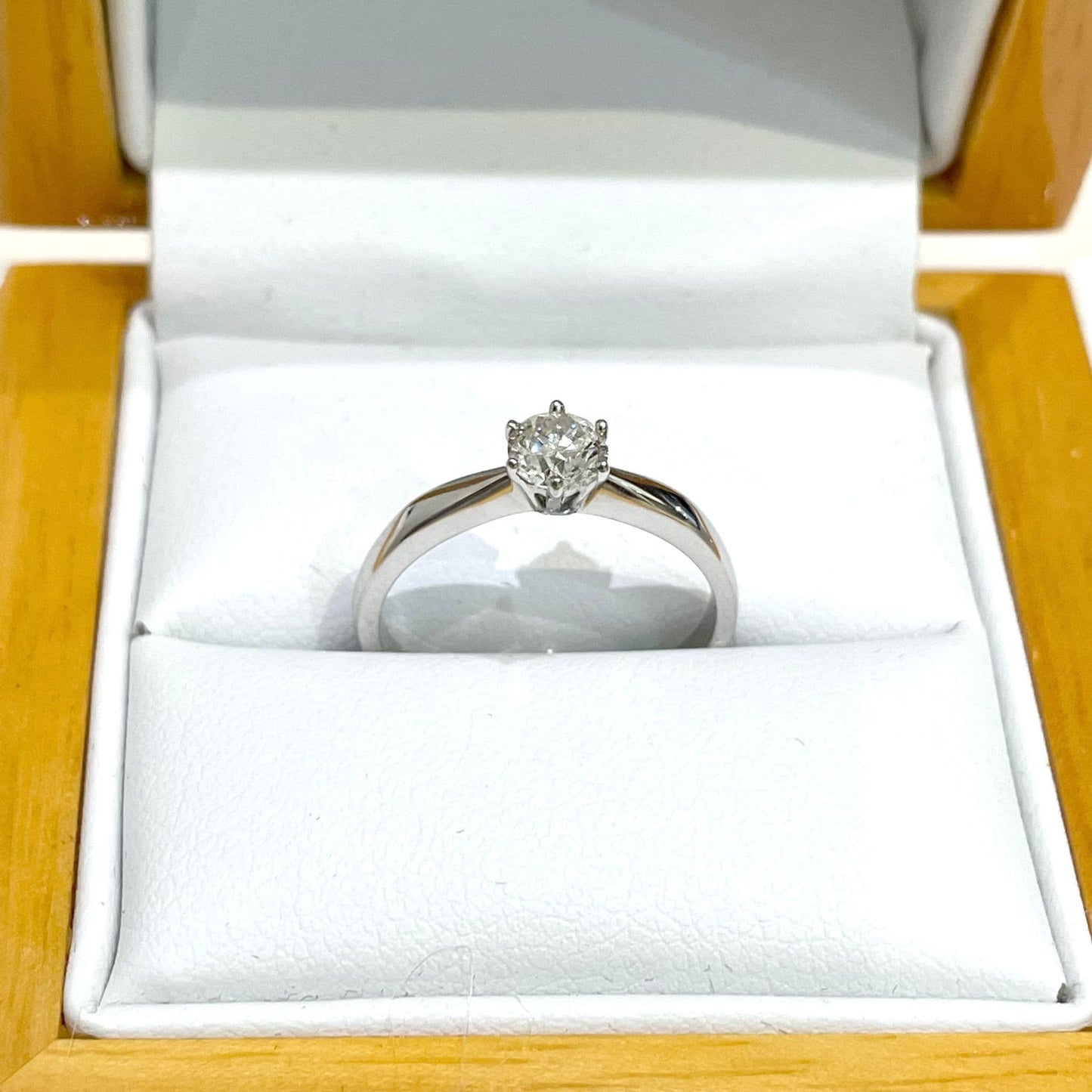 Certified Diamond Solitaire Single Stone White Gold Diamond Engagement Ring 40 points
