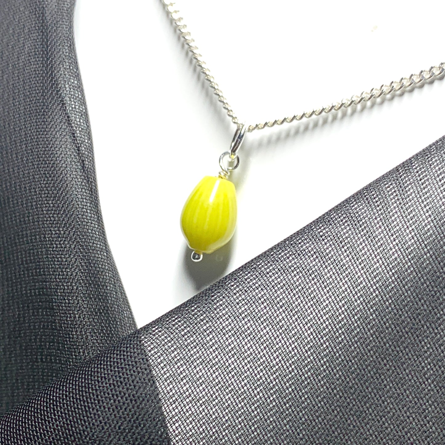 Lime Amethyst Necklace Sterling Silver