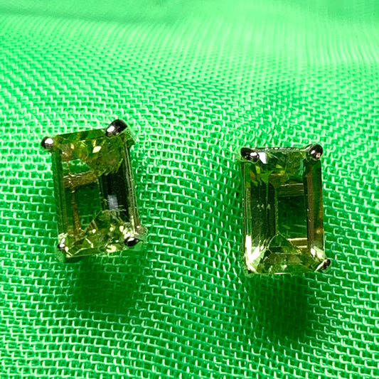 Peridot 9 carat yellow gold earrings