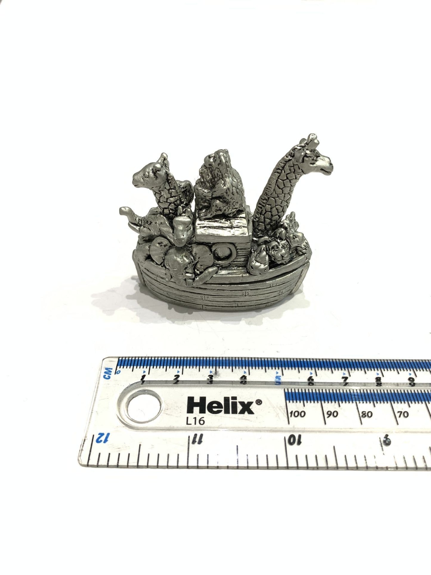 A Pewter Noah's Ark First Tooth And First Curl Box Christening Gift