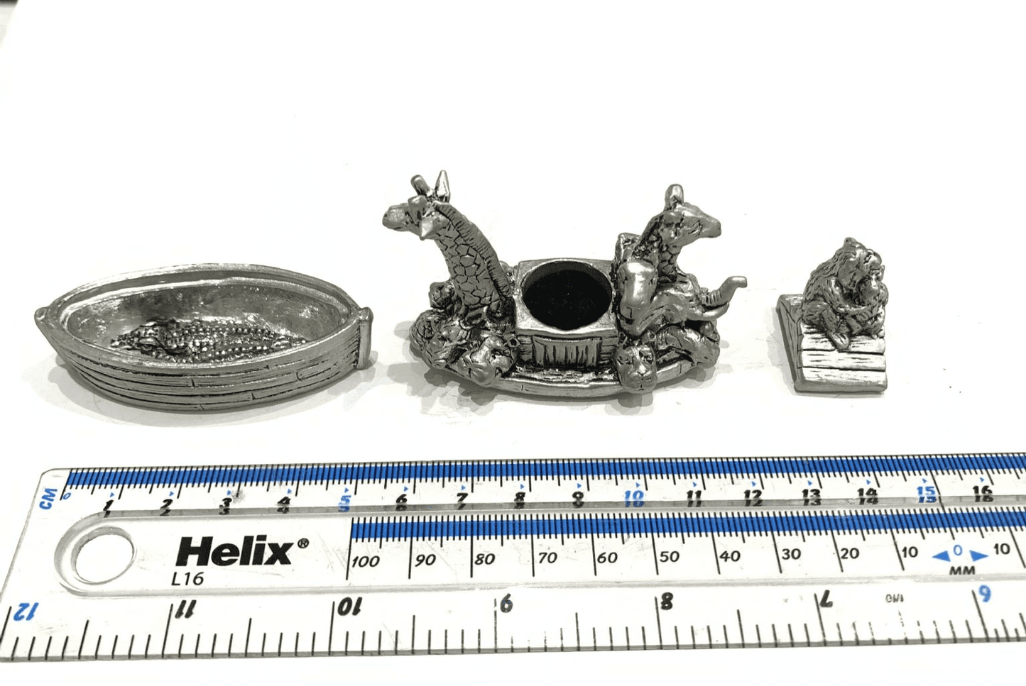 A Pewter Noah's Ark First Tooth And First Curl Box Christening Gift