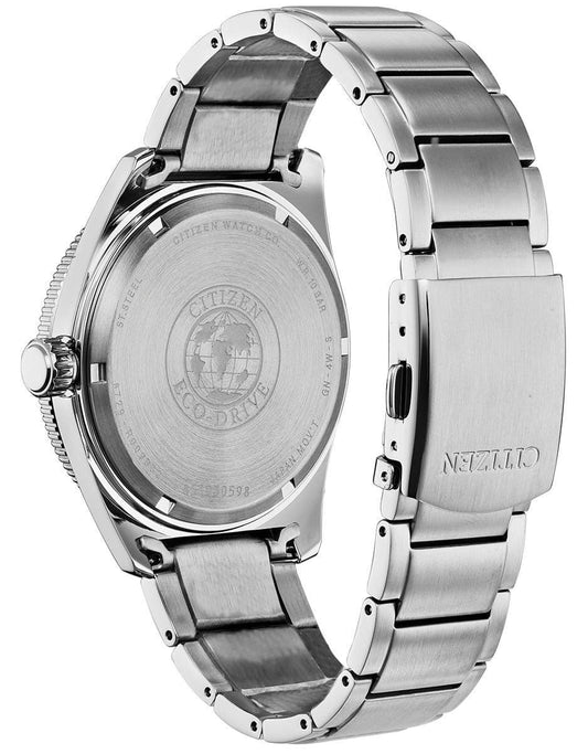 AW1598-70X Men's Sport Citizen Watch Stainless Steel Eco-drive Green Dial And Green Bezel