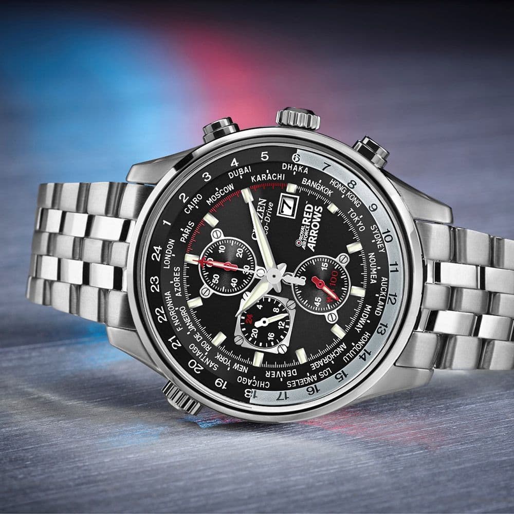 Citizen Watch Stainless Steel Bracelet Eco-Drive Red Arrows Chronograph CA0080-54E