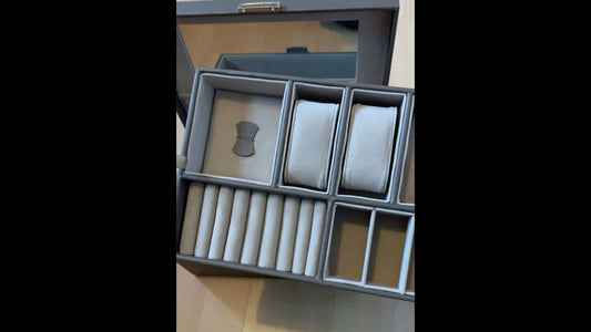 Dark Mink Jewellery Box Leather Mele & Co