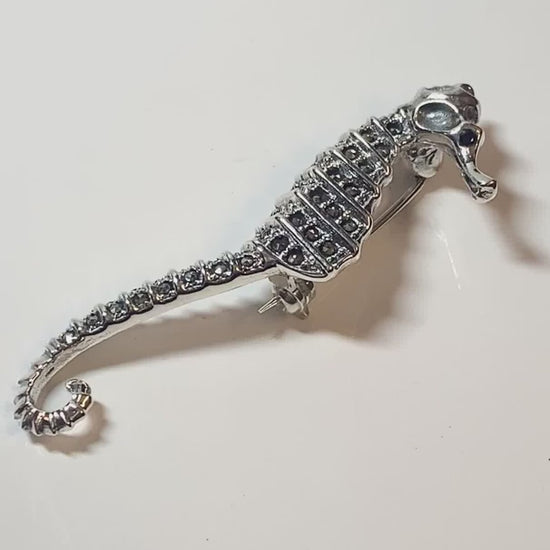 Seahorse brooch sterling silver