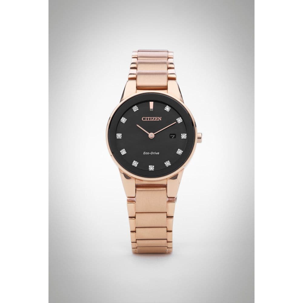 GA1058-59Q Citizen Ladies Watch Rose Gold Plated Stainless Steel Eco-drive