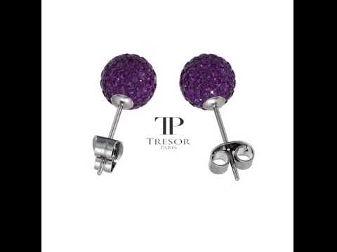 Tresor Paris Dark Purple Bon Bon Titanium Stud Earrings