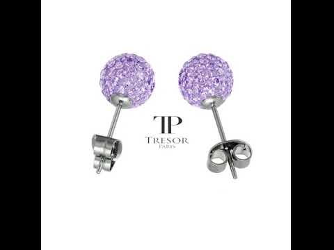 Tresor Paris Lilac Crystal Bon Bon Titanium Stud Earrings