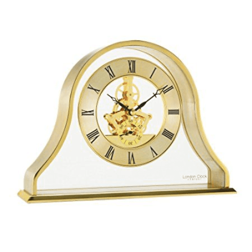 London Clock Company Gold Finish Napoleon Skeleton Mantle Clock 02087