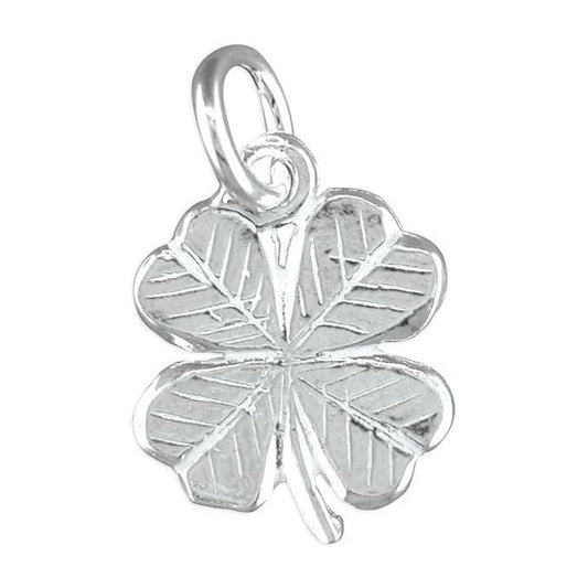 Lucky Sterling Silver Four Leaf Clover Solid Charm