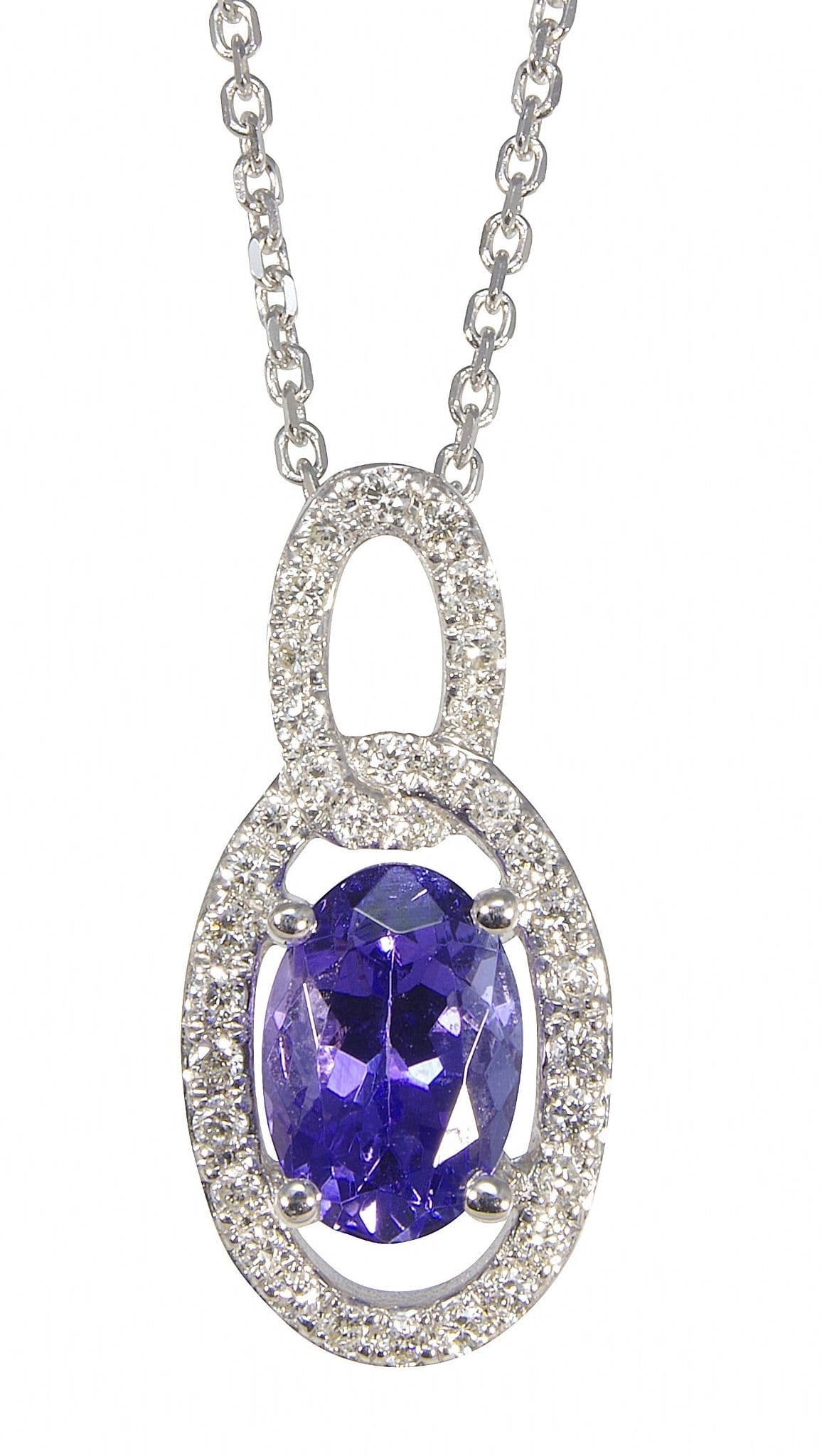 Oval Cluster Tanzanite And Diamond Necklace