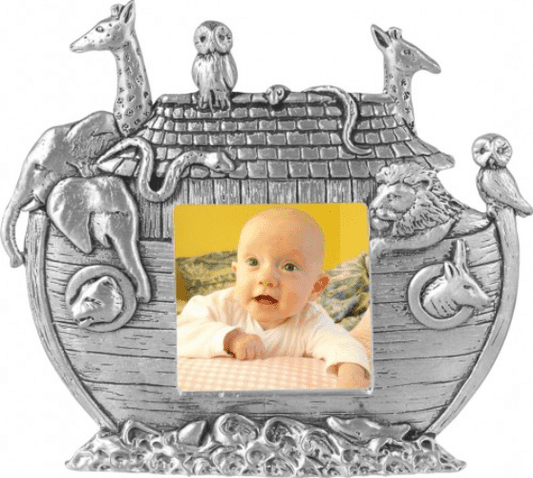 Pewter Noah's Ark Shaped Photo Frame Christening Gift