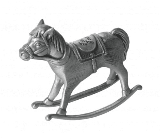 Pewter Rocking Horse First Tooth Christening Gift