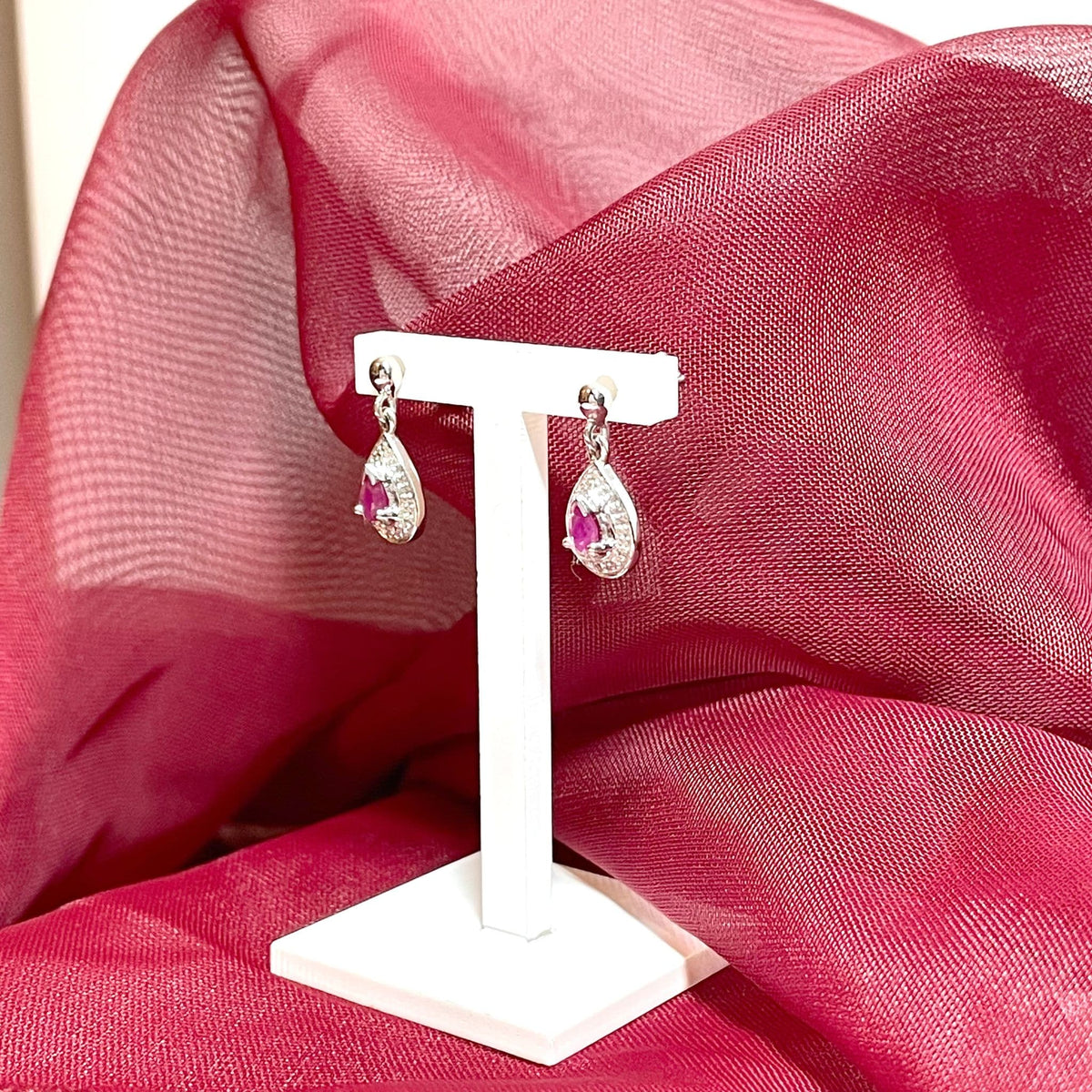 Drop ruby earrings