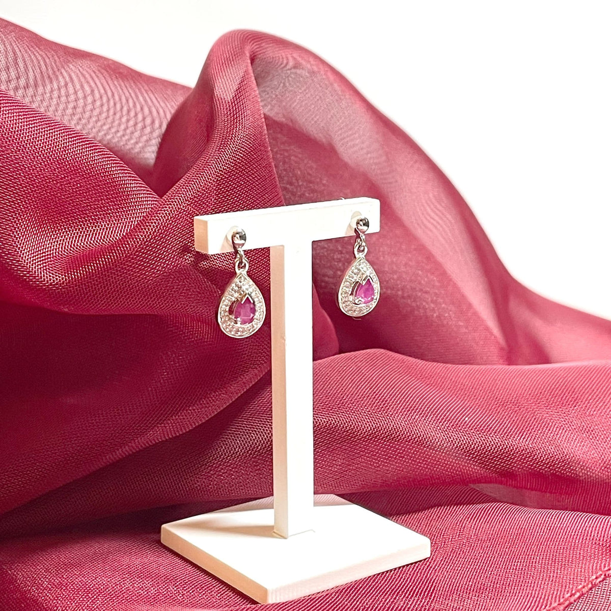 Ruby drop earrings