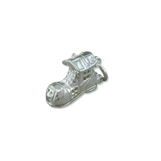 Sterling Silver Old Mother Hubbard Boot Solid Charm Small