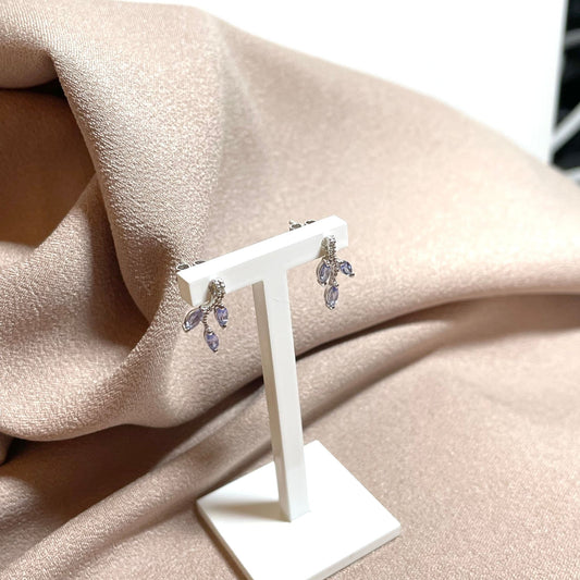 Tanzanite And Diamond White Gold Stud Spray Earrings