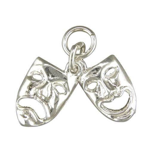 Theatre Masks Sterling Silver Charm