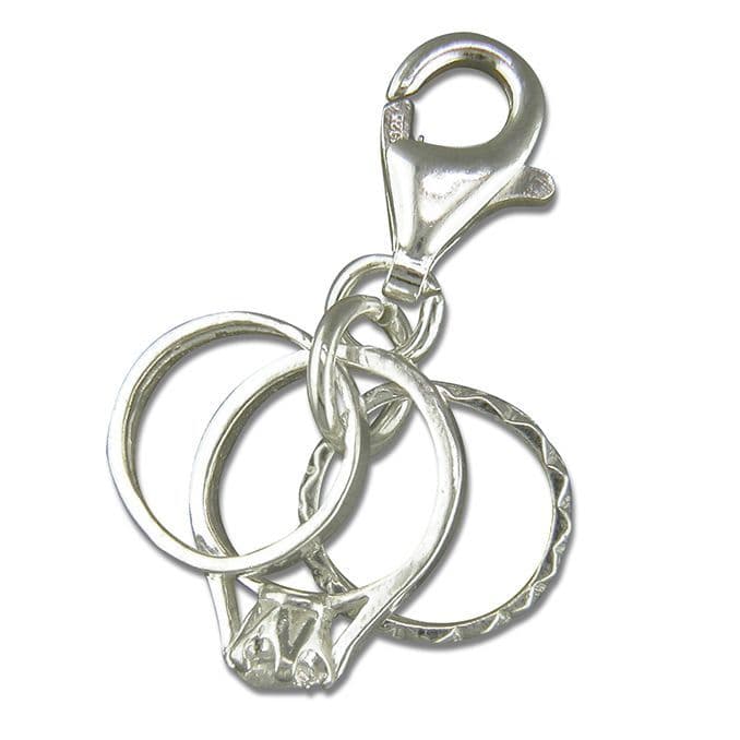 Three Rings Charm Sterling Silver