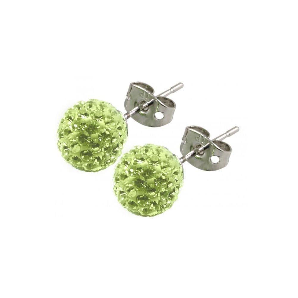 Tresor Paris Crystal 10 mm Light Green Large Bon Bon Stud Earrings