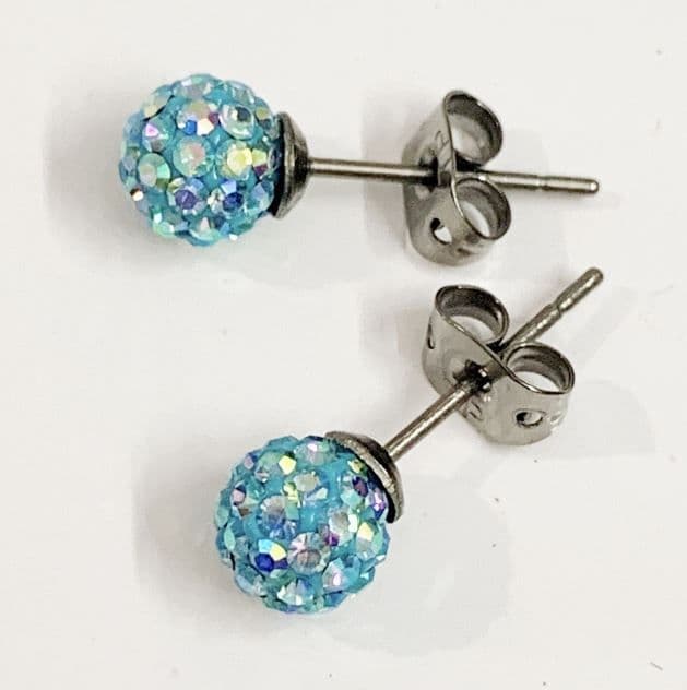Tresor Paris AB Light Blue Bon Bon Stud Earrings