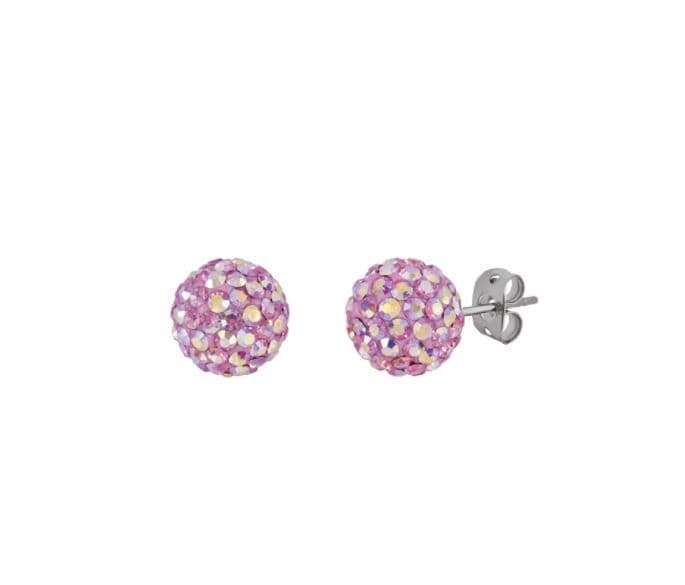 Tresor Paris Crystal 6 mm Blush Pink Small Bon Bon Stud Earrings