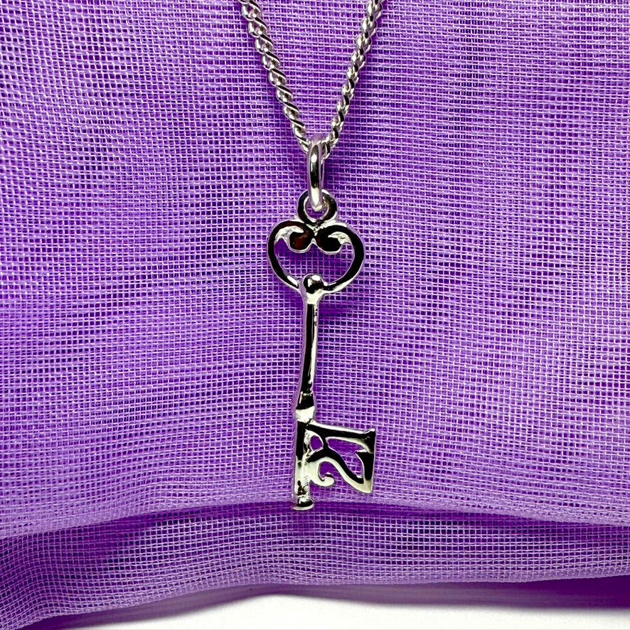 21st Key necklace sterling silver pendant necklace or charm