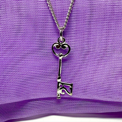 21st Key necklace sterling silver pendant