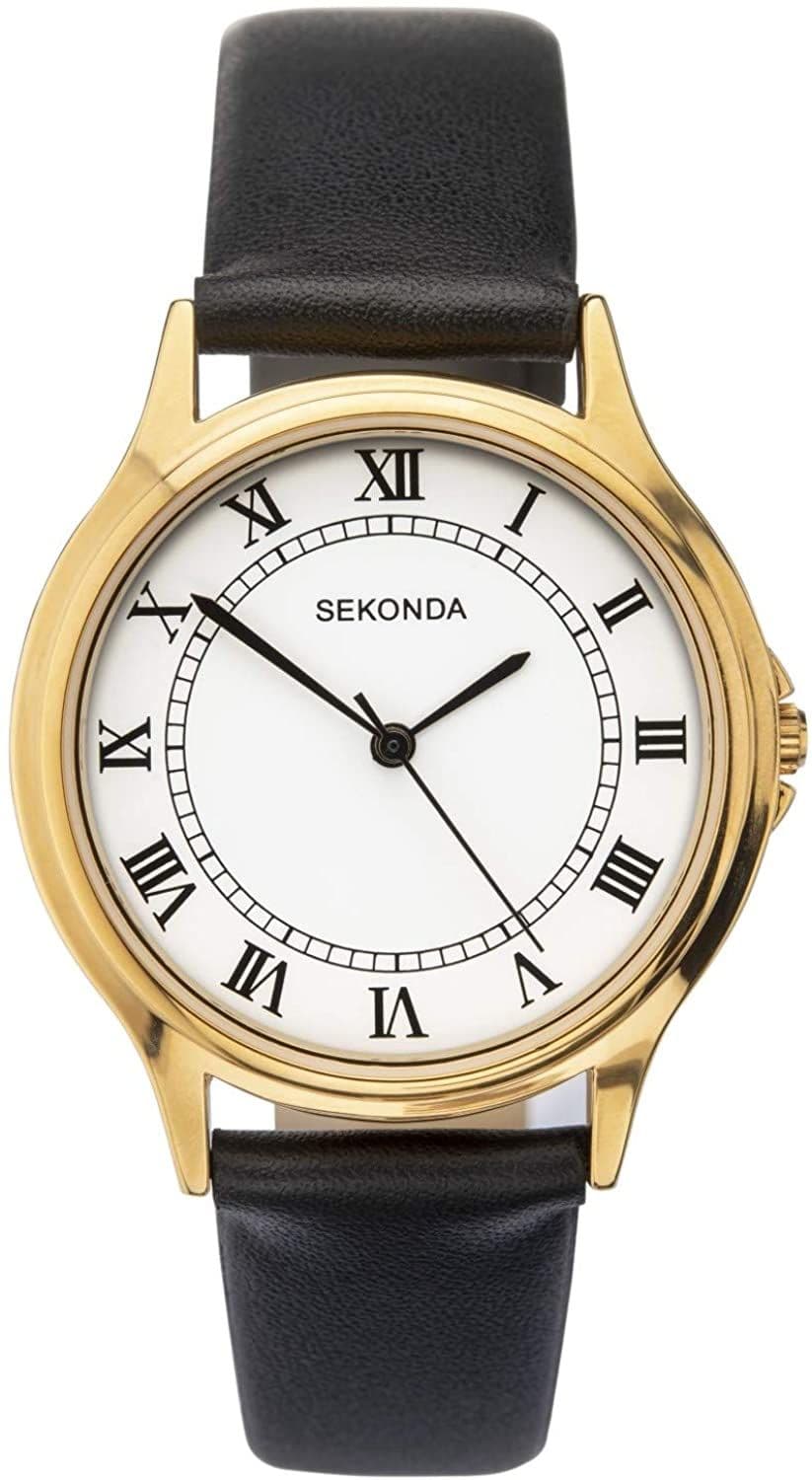 1531 Sekonda Round Watch Men's With A Really Clear Dial White Dial With Black Roman Numbers