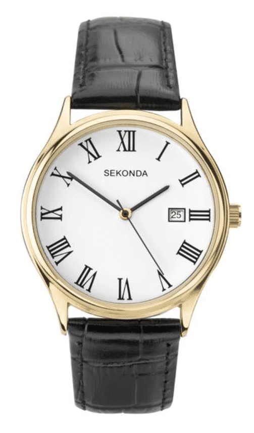 1778 Sekonda Round Date Watch Men's With A Really Clear Dial White Dial With Black Roman Numbers